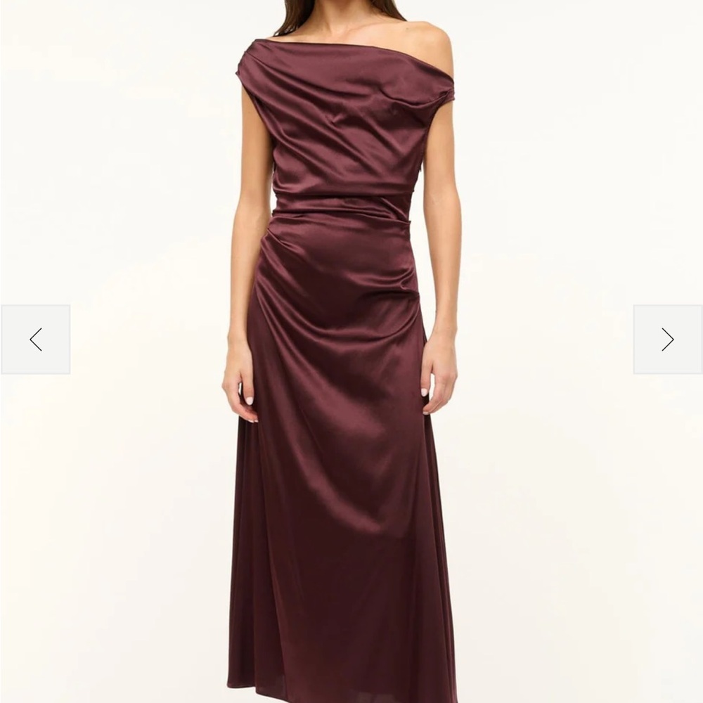 STAUD Phare burgundy dress (hits at ankle on 5'5")